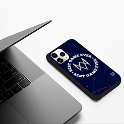 Чехол iPhone 11 Pro матовый Символ Watch Dogs и надпись best game ever, цвет: 3D-черный — фото 2