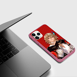 Чехол iPhone 11 Pro матовый Genshin Impact Kaveh, цвет: 3D-малиновый — фото 2
