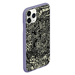 Чехол iPhone 11 Pro матовый Татуировочный орнамент, цвет: 3D-серый — фото 2