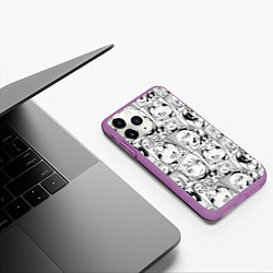 Чехол iPhone 11 Pro матовый Anime hentai ahegao, цвет: 3D-фиолетовый — фото 2