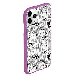 Чехол iPhone 11 Pro матовый Anime hentai ahegao, цвет: 3D-фиолетовый — фото 2