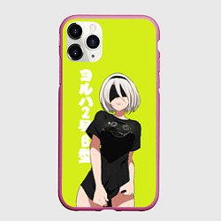 Чехол iPhone 11 Pro матовый YoRHa 2-gou B-gata, цвет: 3D-малиновый