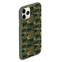Чехол iPhone 11 Pro матовый Звери - камуфляж, цвет: 3D-темно-зеленый — фото 2