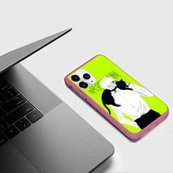 Чехол iPhone 11 Pro матовый Магическая битва Сатору Годжо, цвет: 3D-малиновый — фото 2