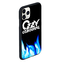 Чехол iPhone 11 Pro матовый Ozzy Osbourne blue fire, цвет: 3D-черный — фото 2
