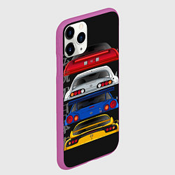 Чехол iPhone 11 Pro матовый Тойота, Ниссан, Хонда, Скайлайн, цвет: 3D-фиолетовый — фото 2