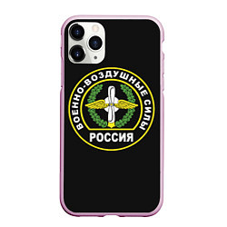 Чехол iPhone 11 Pro матовый ВВС - Россия, цвет: 3D-розовый