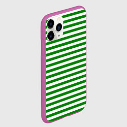 Чехол iPhone 11 Pro матовый Тельняшка зеленая Пограничных войск, цвет: 3D-фиолетовый — фото 2
