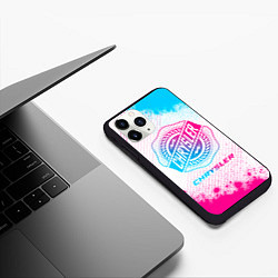 Чехол iPhone 11 Pro матовый Chrysler neon gradient style, цвет: 3D-черный — фото 2