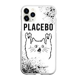Чехол iPhone 11 Pro матовый Placebo рок кот на светлом фоне, цвет: 3D-белый