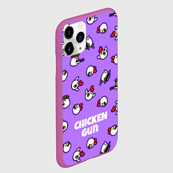 Чехол iPhone 11 Pro матовый Chicken Gun - паттерн, цвет: 3D-фиолетовый — фото 2