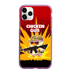 Чехол iPhone 11 Pro матовый Chicken Gun - спецназ, цвет: 3D-фиолетовый