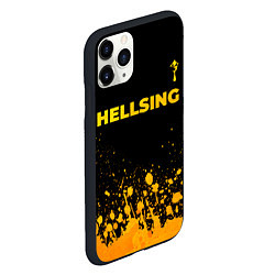 Чехол iPhone 11 Pro матовый Hellsing - gold gradient: символ сверху, цвет: 3D-черный — фото 2