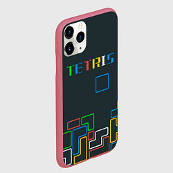 Чехол iPhone 11 Pro матовый Tetris neon, цвет: 3D-малиновый — фото 2