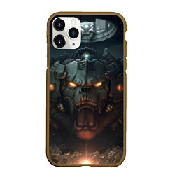 Чехол iPhone 11 Pro матовый Space marine machine, цвет: 3D-коричневый