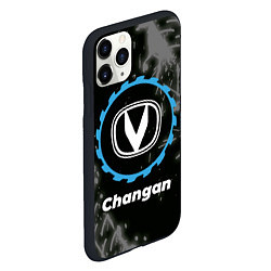 Чехол iPhone 11 Pro матовый Changan в стиле Top Gear со следами шин на фоне, цвет: 3D-черный — фото 2
