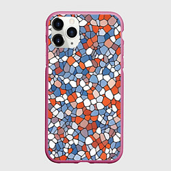Чехол iPhone 11 Pro матовый Красочная мозаика, цвет: 3D-малиновый