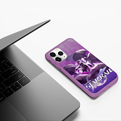 Чехол iPhone 11 Pro матовый Кафка под зонтом, цвет: 3D-фиолетовый — фото 2