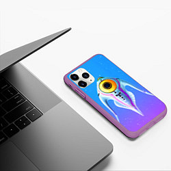 Чехол iPhone 11 Pro матовый Subnautica инопланетная рыба, цвет: 3D-фиолетовый — фото 2