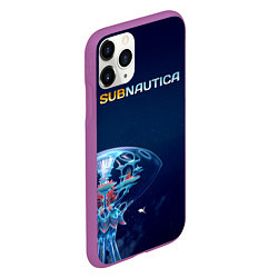 Чехол iPhone 11 Pro матовый Subnautica подводный город, цвет: 3D-фиолетовый — фото 2