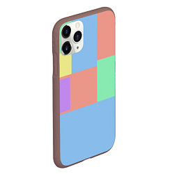 Чехол iPhone 11 Pro матовый Разноцветные квадраты и прямоугольники, цвет: 3D-коричневый — фото 2