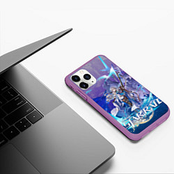 Чехол iPhone 11 Pro матовый Броня Хонкай Стар Рейл, цвет: 3D-фиолетовый — фото 2