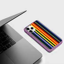 Чехол iPhone 11 Pro матовый Полосы школа чародейства и волшебства, цвет: 3D-фиолетовый — фото 2