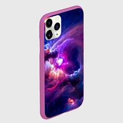 Чехол iPhone 11 Pro матовый Небула в космосе в фиолетовых тонах - нейронная се, цвет: 3D-фиолетовый — фото 2