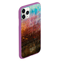 Чехол iPhone 11 Pro матовый Разноцветные тени и краски, цвет: 3D-фиолетовый — фото 2