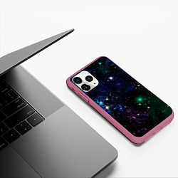 Чехол iPhone 11 Pro матовый Космос Звёздное небо, цвет: 3D-малиновый — фото 2