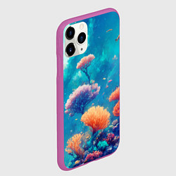 Чехол iPhone 11 Pro матовый Океанские глубины, цвет: 3D-фиолетовый — фото 2