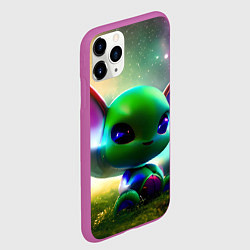 Чехол iPhone 11 Pro матовый Крошка инопланетянин, цвет: 3D-фиолетовый — фото 2