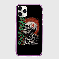 Чехол iPhone 11 Pro матовый Punks not dead, цвет: 3D-фиолетовый