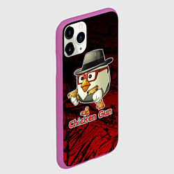 Чехол iPhone 11 Pro матовый Курочка ганстер - Чикен ган, цвет: 3D-фиолетовый — фото 2
