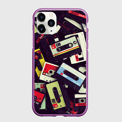 Чехол iPhone 11 Pro матовый Кассета 90-е, цвет: 3D-фиолетовый