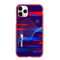 Чехол iPhone 11 Pro матовый BMW power m, цвет: 3D-красный