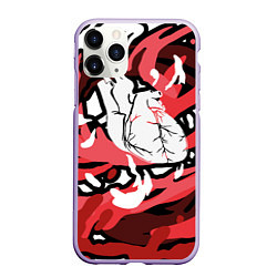 Чехол iPhone 11 Pro матовый The Bloody Heart, цвет: 3D-светло-сиреневый