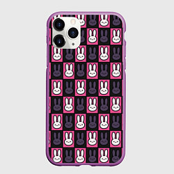 Чехол iPhone 11 Pro матовый Ребенок идола - Кролики паттерн, цвет: 3D-фиолетовый