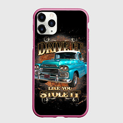 Чехол iPhone 11 Pro матовый Пикап Chevrolet Apache 3100 1959 года, цвет: 3D-малиновый