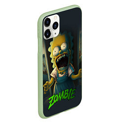 Чехол iPhone 11 Pro матовый Лиза Симпсон зомби, цвет: 3D-салатовый — фото 2