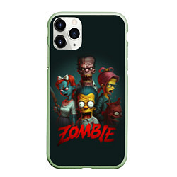 Чехол iPhone 11 Pro матовый Zombie simpsons, цвет: 3D-салатовый