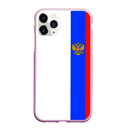 Чехол iPhone 11 Pro матовый Цвета России - герб, цвет: 3D-розовый