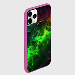 Чехол iPhone 11 Pro матовый Зеленое свечение, цвет: 3D-фиолетовый — фото 2