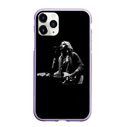 Чехол iPhone 11 Pro матовый Курт Кобейн с гитарой, цвет: 3D-светло-сиреневый