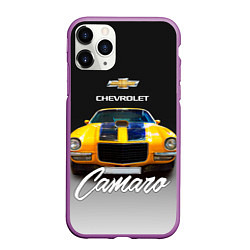 Чехол iPhone 11 Pro матовый Американский спорткар Camaro 1970 года, цвет: 3D-фиолетовый