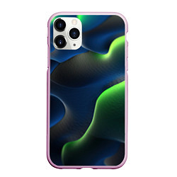 Чехол iPhone 11 Pro матовый Плиты и неоновое свечение, цвет: 3D-розовый
