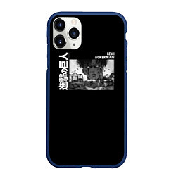 Чехол iPhone 11 Pro матовый Леви Аккерман: Атака титанов, цвет: 3D-тёмно-синий