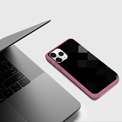 Чехол iPhone 11 Pro матовый Векторная сетка, цвет: 3D-малиновый — фото 2