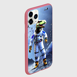 Чехол iPhone 11 Pro матовый Тираннозавр-космонавт, цвет: 3D-малиновый — фото 2