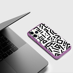Чехол iPhone 11 Pro матовый Текстура паттерн, цвет: 3D-фиолетовый — фото 2